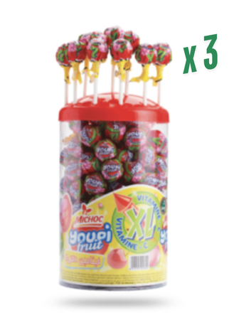 X 3 Youpi Fruite lollipops - Kojak